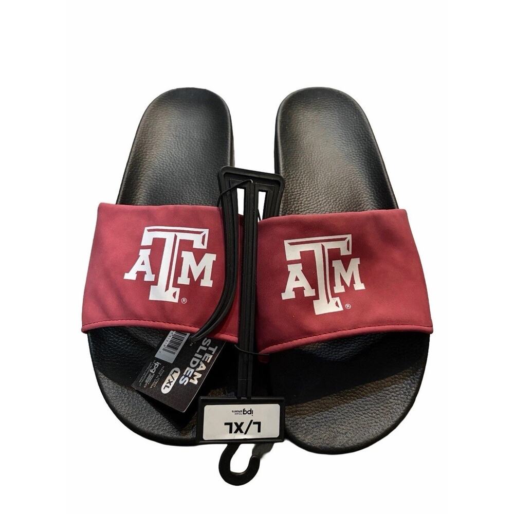 Texas A&M Aggies NCAA Team Slides Sandals Maroon Black L/XL Unisex New Tags